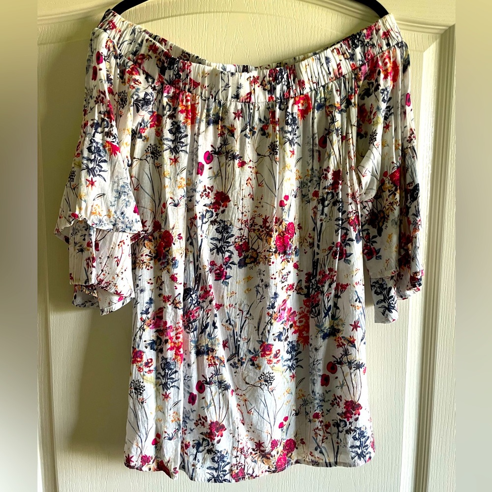 Silk boutique off shoulder top